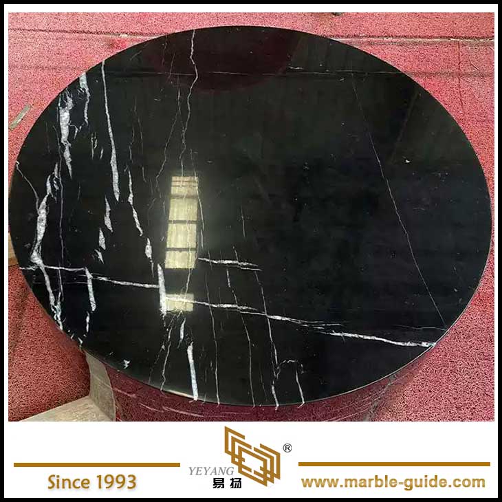 Black-Marquina-Marble-Round-Coffee-Table-Closeup Black-Marquina-Marble-Round-Coffee-Table-Closeup