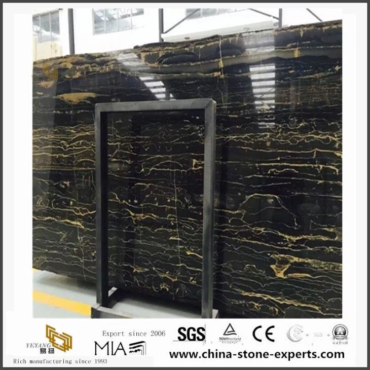 Природни кинески црни кликер са златним вену за купатило Ванитy Топ и Топ посао