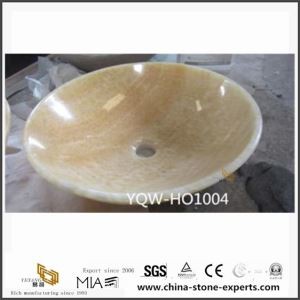 Нови стил Диy жути оникс камен потопи за купатило са јефтиним трошак