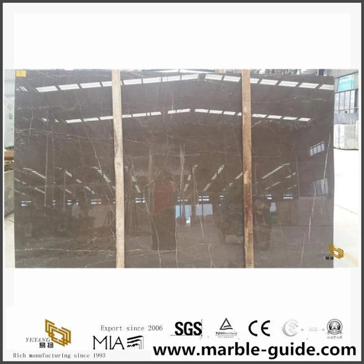 China Bronze Armani Brown Marble Slabs For Wall Cladding Tiles With Polished