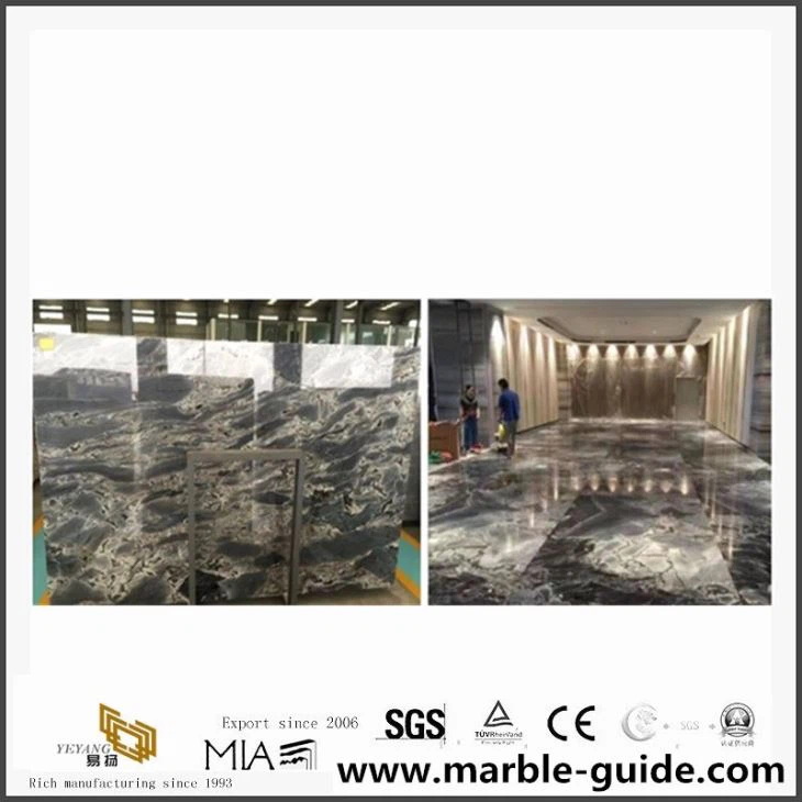 China Titanic Storm Marble, Black & Brown Marble Floor Tiles