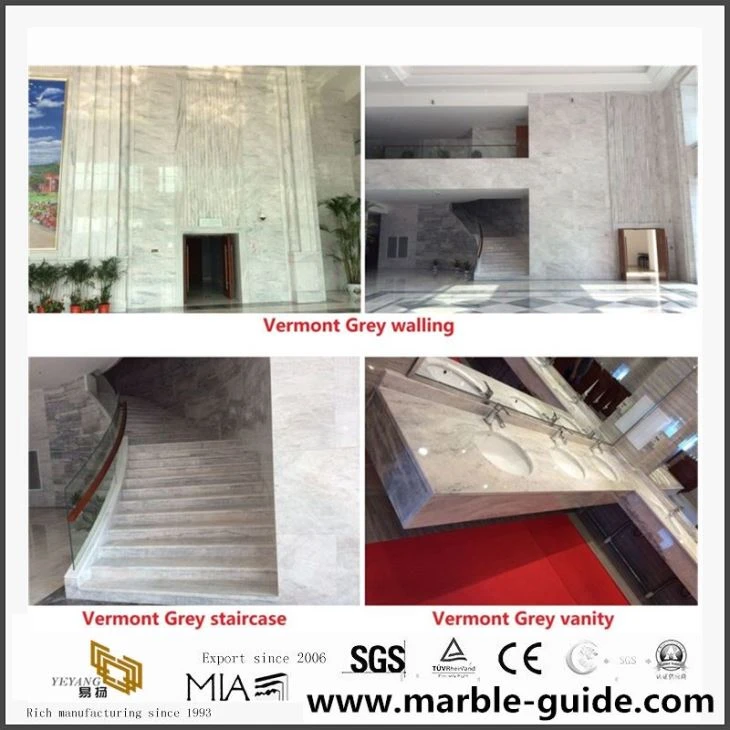 New Polished China Vemont Grey Marble Slabs For Hotel Project